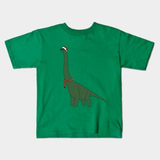 Christmas Green Dinosaur Digital Art | Christmas Special | illusima Kids T-Shirt